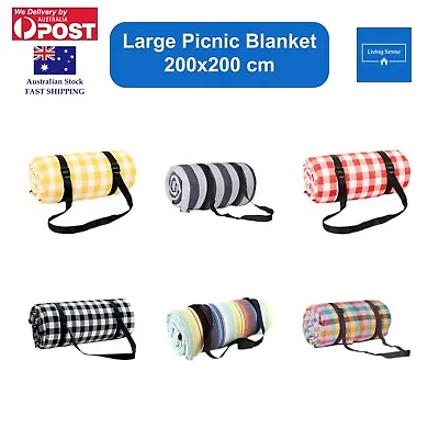 Picnic Blanket Premium Outdoor Camping Mat Waterproof Large Beach Rug 200x200cm • $33.99