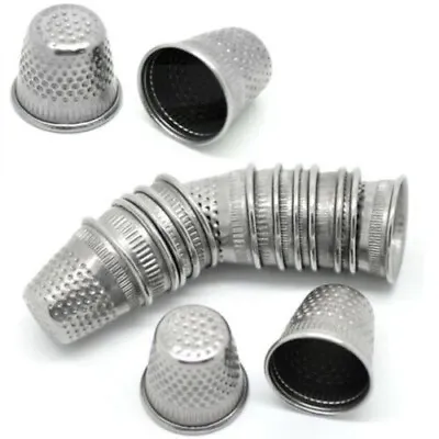 Metal Thimbles Finger Sewing Grip Shield Protector For Pin Needle Large Knitting • £2.09