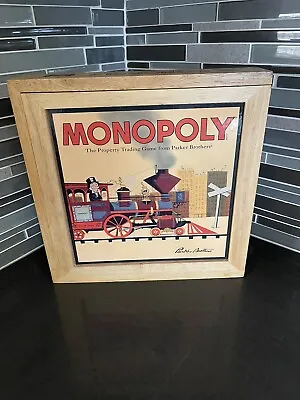 Vintage Monopoly Wooden Box Board Game Nostalgia Series All Aboard 2001 Sealed • $53