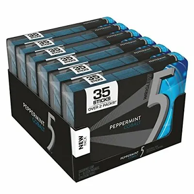 5 GUM Sugar Free Chewing Gum Peppermint Cobalt 35-stick Pack (6 Packs) • $40.63