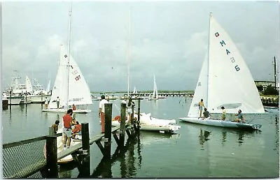 Postcard NJ Hackettstown Marina On The New Jersey Shore Sailboats BJ9 • $5.39