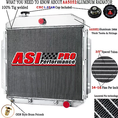 ASI 4 Row Aluminum Radiator For Ford F-100 3.6L L6 5.8L Chevy Engine 1957-1960 • $199