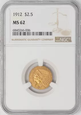 1912 $2 1/2 Gold Indian $2.5 MS62 NGC 948414-3 • $900