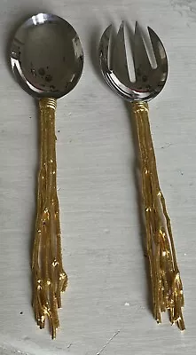 Michael Aram Golden Twig Fork And SpoonServing Set Retail $120 • $58