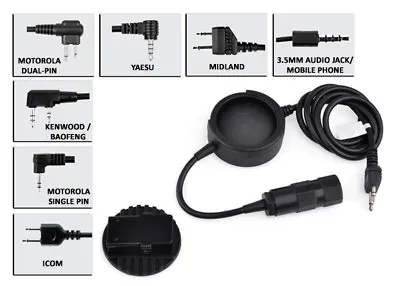 DLP Tactical PTT Convert Peltor / Sordin / TP-120 To Motorola / Baofeng / IPhone • $74.95