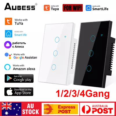 Tuya WiFi Switch Smart Home Touch Light Wall Panel For Alexa Google 1/2/3/4 Gang • $15.99