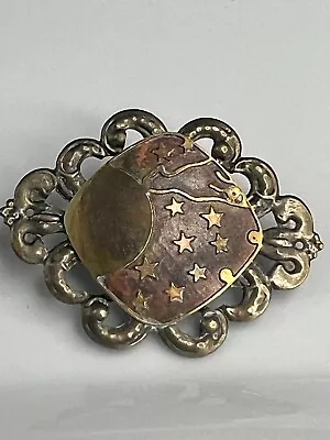 Vintage Celestial Moon & Stars Galaxy Pendant Brooch • $25