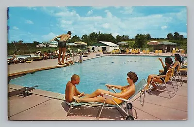 Postcard Swimming Pool John Milton Motel DeWitt New York • $5.99