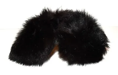 Vintage Black Fox Fur Fluffy Wrap Scarf Collar 22 In Long • $34.99