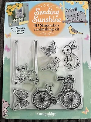 £1 • Buy Craft Stamp Set - Garden/Cat/Butterflies 