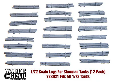 1/72 Logs For Sherman Tanks (12 Pack - 24 Pieces) - Value Gear Resin Stowage • $10