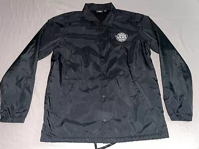 Vans Off The Wall Button Rain/Windbreaker Shell Jacket Black Men’s Size Small • $49.95