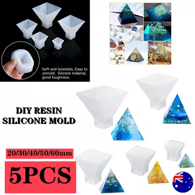 5pcs Pyramid Silicone Mold Epoxy Resin Jewelry Making Candle Mould Craft DIY Kit • $18.95