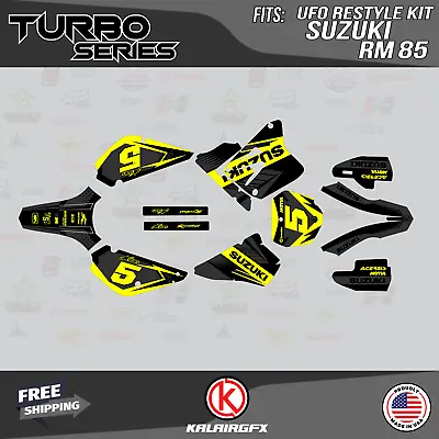 $54.99 • Buy Graphics Kit For Suzuki RM85 (2001-2023) UFO RESTYLE TURBO-Yellow-Shift