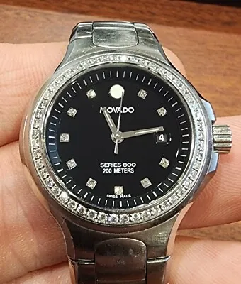 Women's Movado Series 800 27mm Quartz Watch W/ Diamonds 84.36.1832 Pre-owned • $499.99