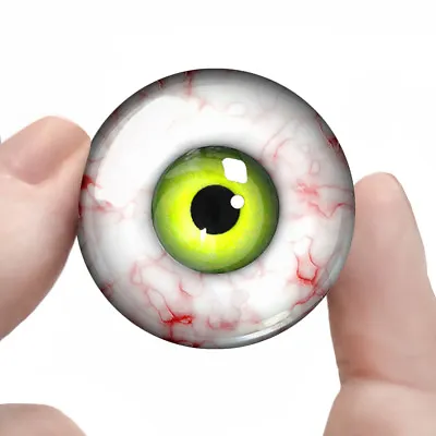 30mm Green Monster Eyeballs Fantasy Sci-fi Creature Glass Prop Eyes 1.2  Inches • $13.99