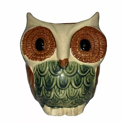 VINTAGE 1960s 70s Retro Owl Pottery Pencil Holder Vase Planter 4  • $14.95