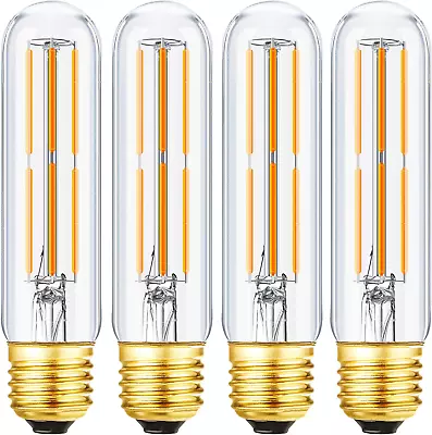 4 Pack T10 LED Bulb 6W Dimmable E26 Base Tubular Light Bulb 2700K Warm White 60W • $27.02