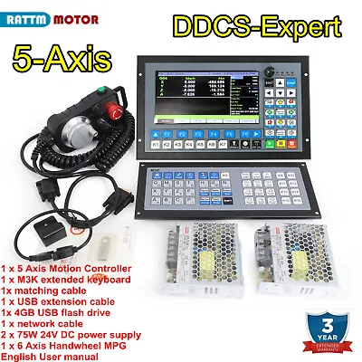 5 Axis DDCS Expert PLC Off-line CNC Motion Controller Kit+MPG+Keyboard+24V Power • $545