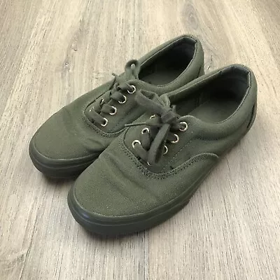 Vans Lace Up Shoes Eu 36.5 Olive Green With Gold Grommets EUC  • $41.80