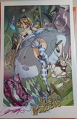 Alice In Wonderland Print Signed By J Scott Campbell 11X17 W/coa • $30