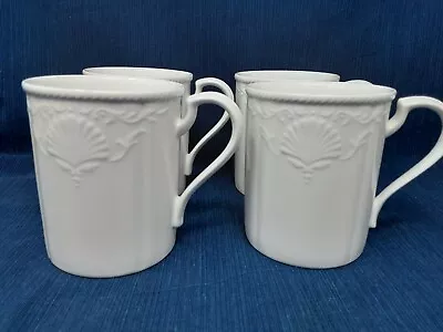 4 Mikasa Bone China Quality White Coffee Mugs Ultra Ceram Hampton Bays Japan • $79