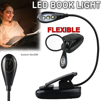 Clip On Book Reading Light Lamp USB Rechargeable Flexible Bed Desk Table Light • $14.79