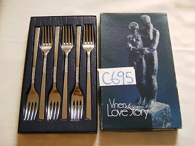 £19.99 • Buy Viners Love Story Table Dinner Forks Sheffield Stainless Steel Boxed Set Of 6