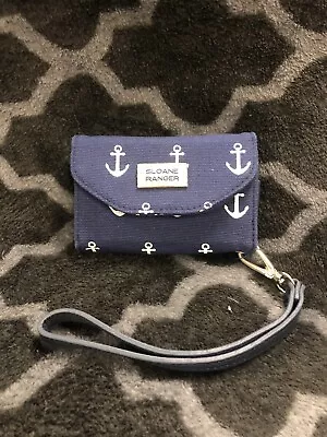 Navy Canvas Nautical Wristlet Sloane Ranger Anchor Design • $5