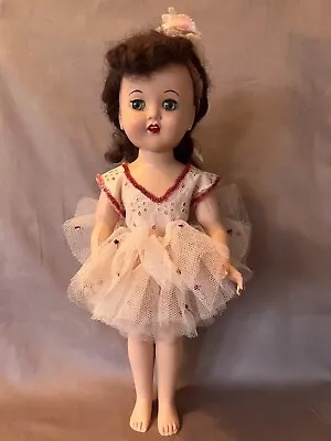 Vintage Hard Plastic Walking Ballerina Doll With Teeth 17  • $13.99