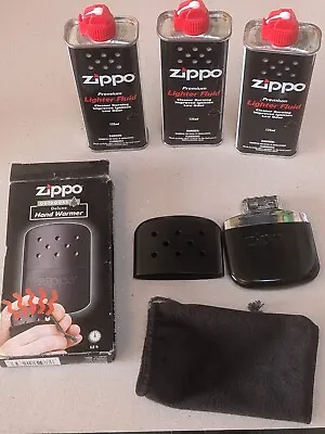 ZIPPO Deluxe Hand Warmer Black - Refillable 12hr Model Fishing Camping Boxed • £30