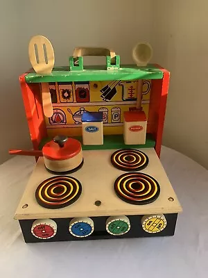 Vintage Wooden Mellisa And Doug Fold And GO Kitchen TRAVEL Toy. • $50