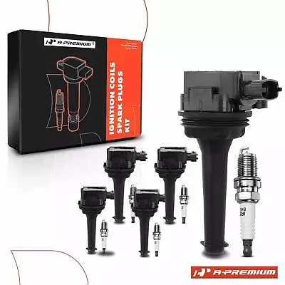 5pcs Ignition Coil And 5x Iridium Spark Plug For Volvo S60 C70 S80 XC70 XC90 V70 • $82.99