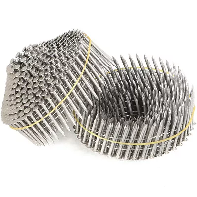 1-1/2” ×.09” Wire Coil Ring Shank Stainless Steel Siding Nails 1200Pcs 15 Degree • $29.33