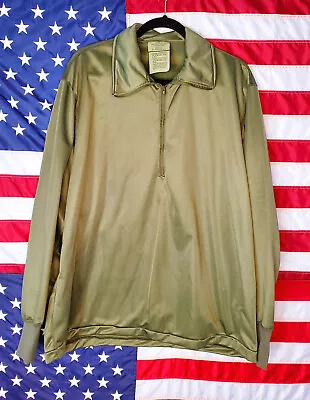 Military Shirt Large Sleeping Heat Retentive Moisture Resistant USGI Green • $18.95