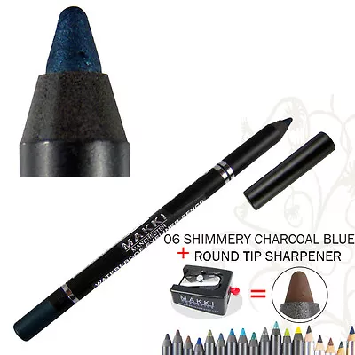 Makki Waterproof Glide Eyeliner Pencil +round-tip Sharpener Long Stay Ultra Soft • £6.95