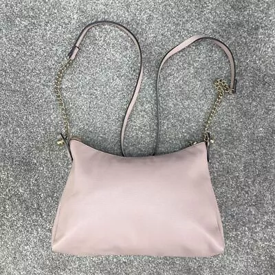 H&m Pink Gold Handbag Faux Leather Chain Zip Shoulder Bag Y2k • £13.49