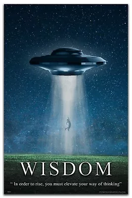 UFO Motivational Poster Art Print 11x17 NASA Believe Aliens Wall Decor Wisdom  • $11.95