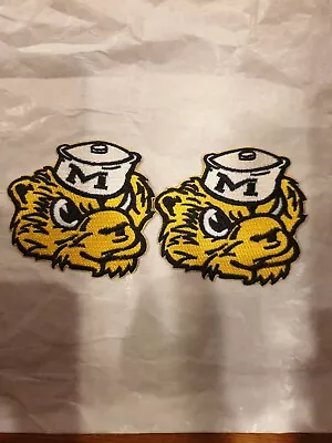 $10.55 • Buy (2) University Of Michigan Wolverines  Embroidered Iron On Patches 3 X 2.75