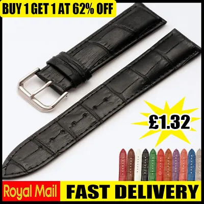 £1.99 • Buy Mens Genuine Leather Watch Strap Twister Red Black Brown 18mm 20mm 22mm 24mm New