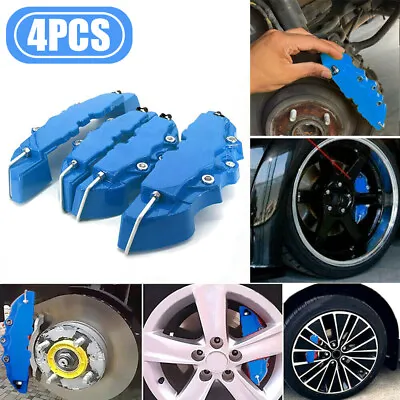 $21.40 • Buy 4x Blue 3D Style Front+Rear Car Disc Brake Caliper Cover Brake Accessories Parts