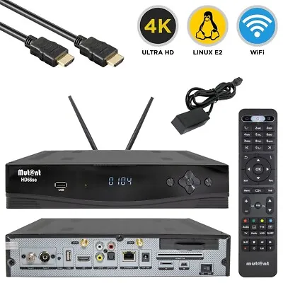 Mutant HD66 SE 4K UHD Linux E2 PVR WiFi 1x DVB-S2X 1x DVB-C/T2 Combo Receiver • £133.51