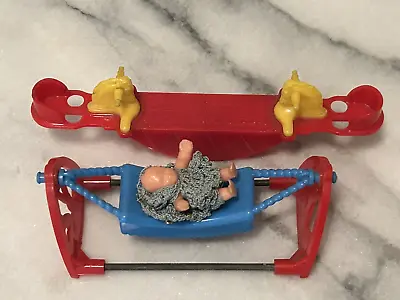 Vintage Acme Plastic Playground Seesaw Toy Dollhouse Baby Swing W Infant NICE! • $19.99