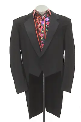 Vintage Mens Black WESTERN TAILS Tuxedo Jacket Formal Morning Coat 46 XL L • $62.99