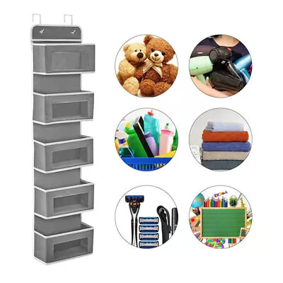 5 Tier Over The Door Hanging Hooks Organiser Storage Pocket Wardrobe Unit Shoe • £10.99