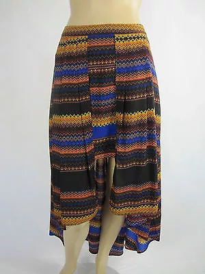 Grab Ladies Mullet HiLo Skirt Sizes 8 10 14 Colour Multi Print • $6.47