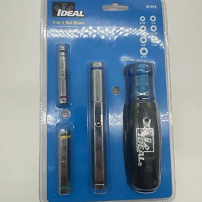 Ideal 7-in-1 Nut Driver 35-919 NEW IN BOX 3/16”5/16” 3/8”9/16”1/4”11/32”7/16{BB • $18.95