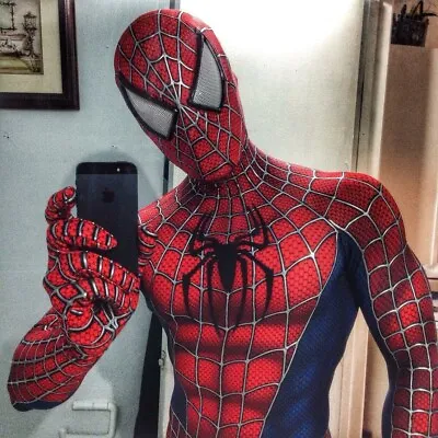 US Spiderman Raimi Cosplay Costumes Spandex Bodysuit 3D Marvel Zentai Suit Gift • $31.34