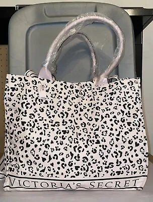 Victoria's Secret Leopard Tote Beach Shopper Tote Shoulder Bag White - NEW • $19.97