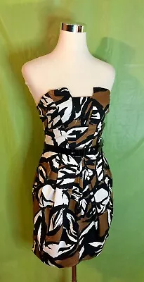 B. Smart Women’s Strapless Size 6 Belted Sleeveless Black Brown Dress NWT Cruise • $29.99